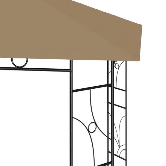 Pergola Jardin - Tonnelle de jardin - Belvédère 4x3x2,7 m Taupe 160 g/m² MI47 - Image 4