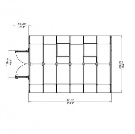 Canopia - Serre de jardin en polycarbonate Rion Hobby Gardener 10,38 m², Ancrage au sol Non - Image 5