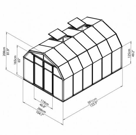 Canopia - Serre de jardin en polycarbonate Rion Hobby Gardener 10,38 m², Ancrage au sol Non - Image 4