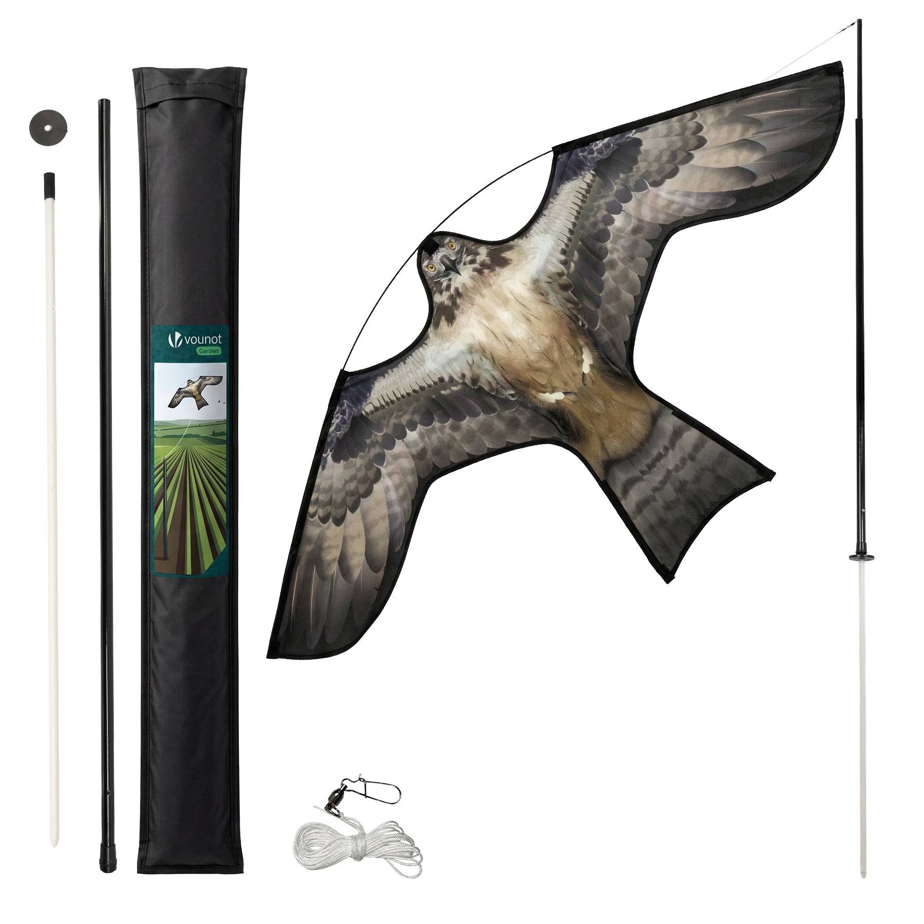 Cerf volant anti oiseaux effaroucheur avec mat Faucon modele E - Image 1