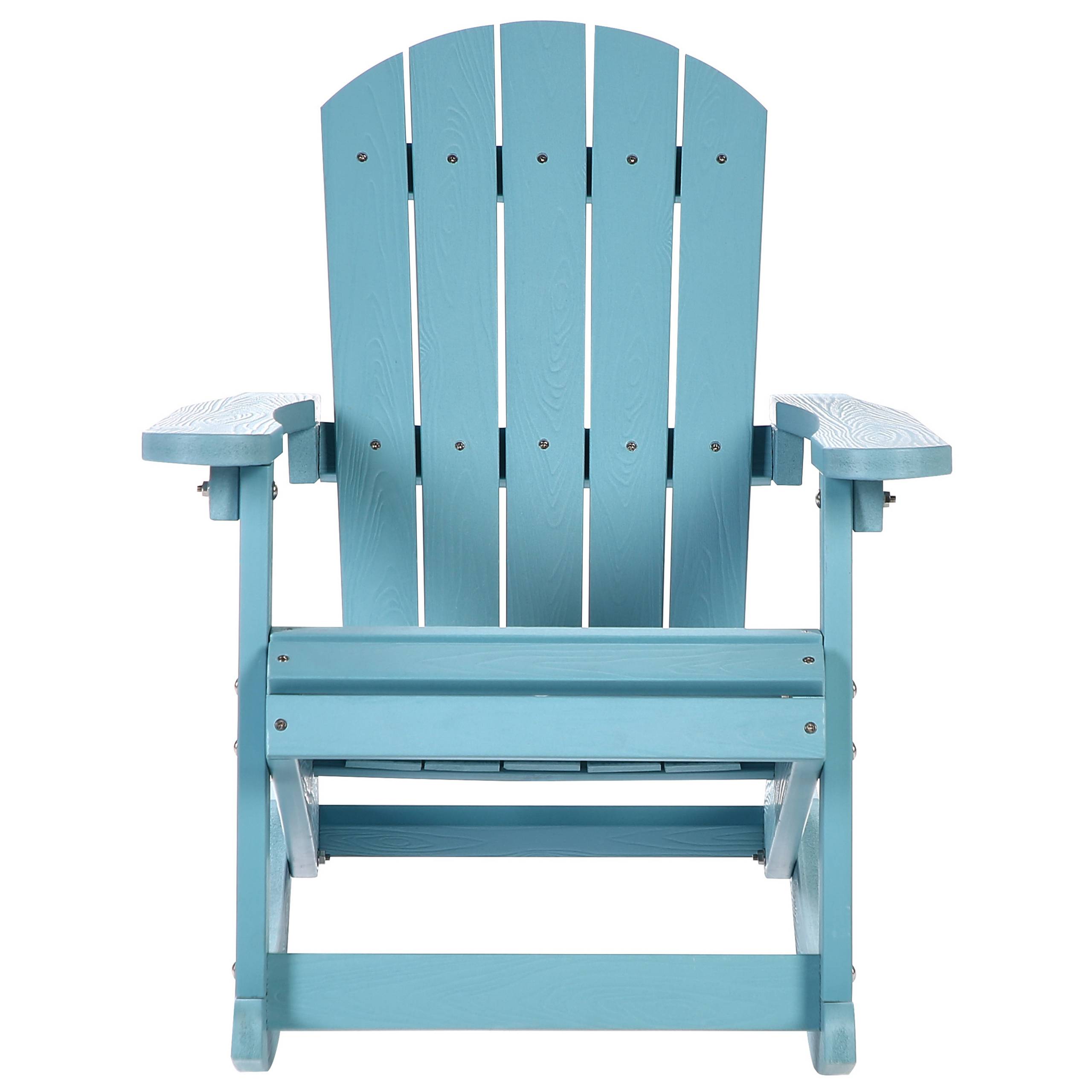 Chaise à bascule pour enfants Bois synthétique Bleu clair ADIRONDACK - Beliani - Image 3