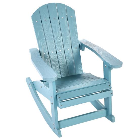 Chaise à bascule pour enfants Bois synthétique Bleu clair ADIRONDACK - Beliani - Image 5