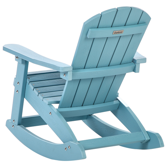 Chaise à bascule pour enfants Bois synthétique Bleu clair ADIRONDACK - Beliani - Image 4