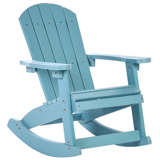 Chaise à bascule pour enfants Bois synthétique Bleu clair ADIRONDACK - Beliani - Image 1
