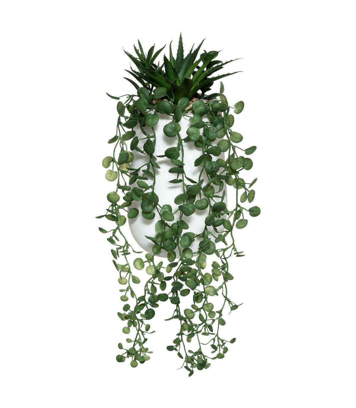 Composition de plantes arificielles Pot en ciment H 33 cm - Image 1