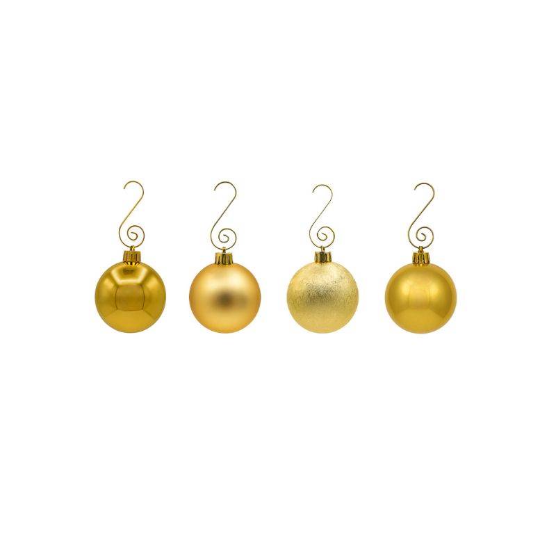 Lot de 60 boules de Noël 6cm Dorées (15 brillantes,15 mates,15 texturées,15 opalines) avec sac de rangement - Image 6