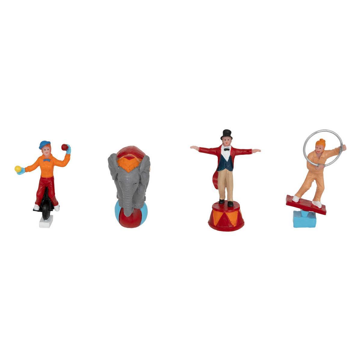 Fééric Lights & Christmas - Lot de 4 santons pour village cirque H.6,6cm - Atmosphera Créateur d'intérieur - Image 1