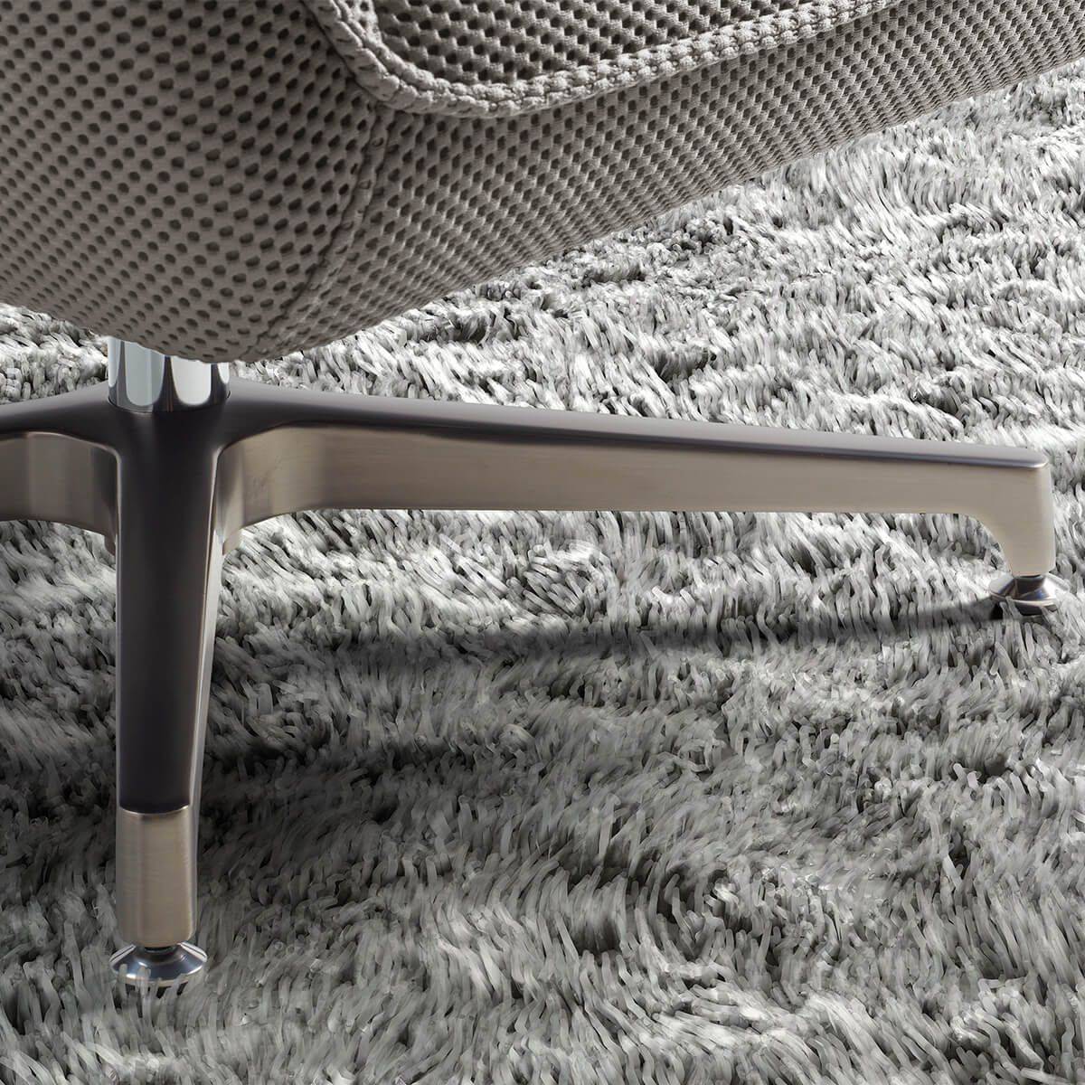 ALTOBUY - Fauteuil pivotant tissu maille mesh 3D gris pied métal - RIVOLI - Image 5