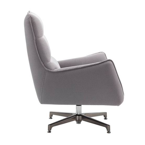ALTOBUY - Fauteuil pivotant tissu maille mesh 3D gris pied métal - RIVOLI - Image 6