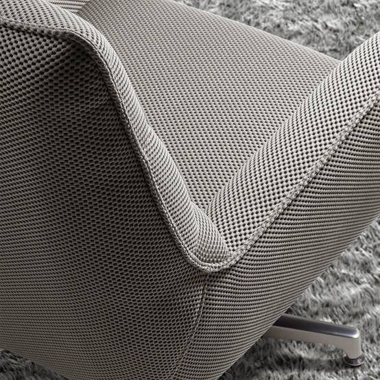 ALTOBUY - Fauteuil pivotant tissu maille mesh 3D gris pied métal - RIVOLI - Image 4