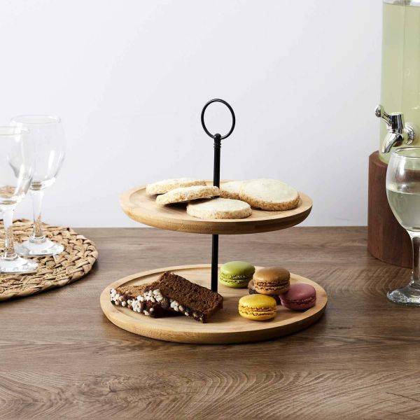 The Home Deco Factory - Présentoir 2 étages en bambou The Home Deco Factory - Image 2