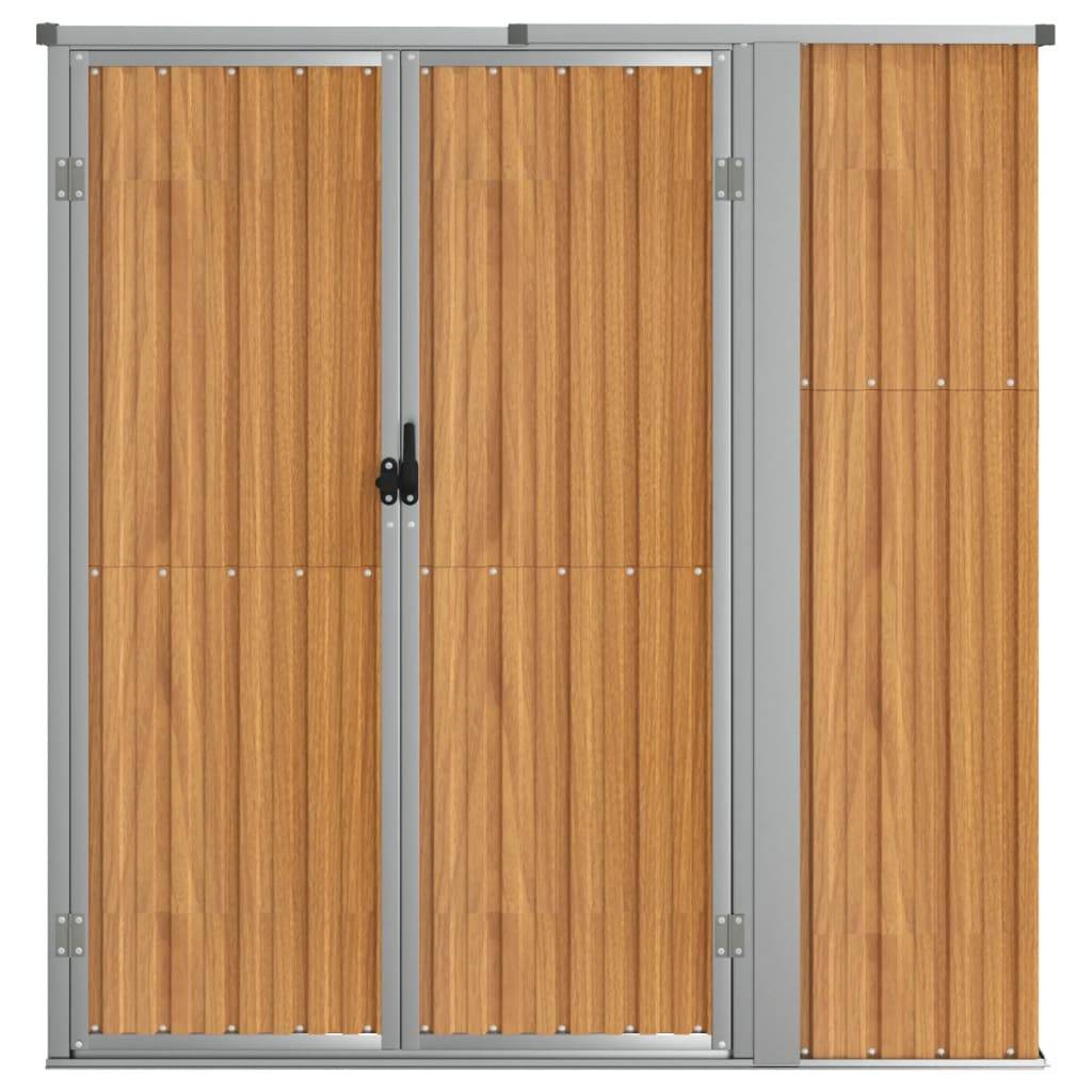 Abri de jardin 1.43m² Abri pour outil - marron 161x89x161 cm acier galvanisé - Meuble Pro MAISON CHIC - Image 3