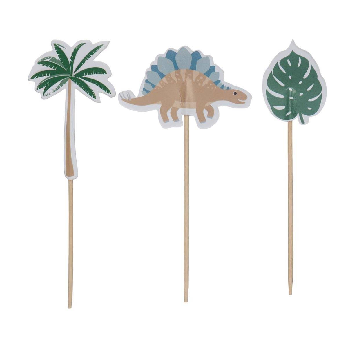 Lot de 10 Piques Décoratifs "Dinosaure" 15cm Multicolore - Image 4