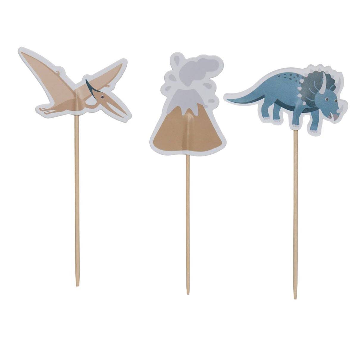 Lot de 10 Piques Décoratifs "Dinosaure" 15cm Multicolore - Image 5