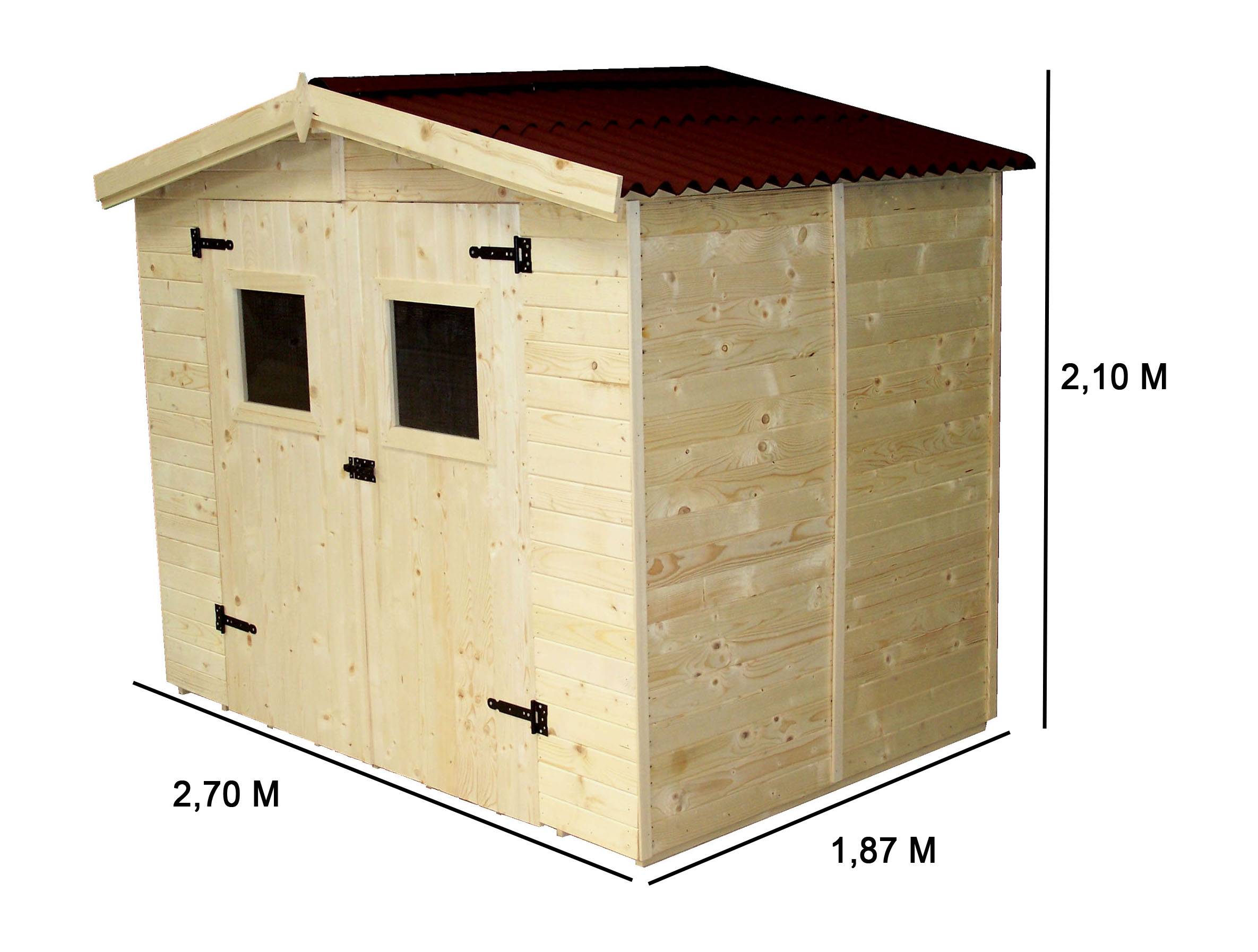Habrita - Abri Panneau bois massif avec plancher / 16 mm / surface extérieure abri : 5,04 m2 / toiture plaques ondulées plus grande longévité - Image 8