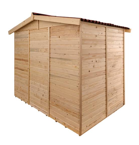 Habrita - Abri Panneau bois massif avec plancher / 16 mm / surface extérieure abri : 5,04 m2 / toiture plaques ondulées plus grande longévité - Image 7
