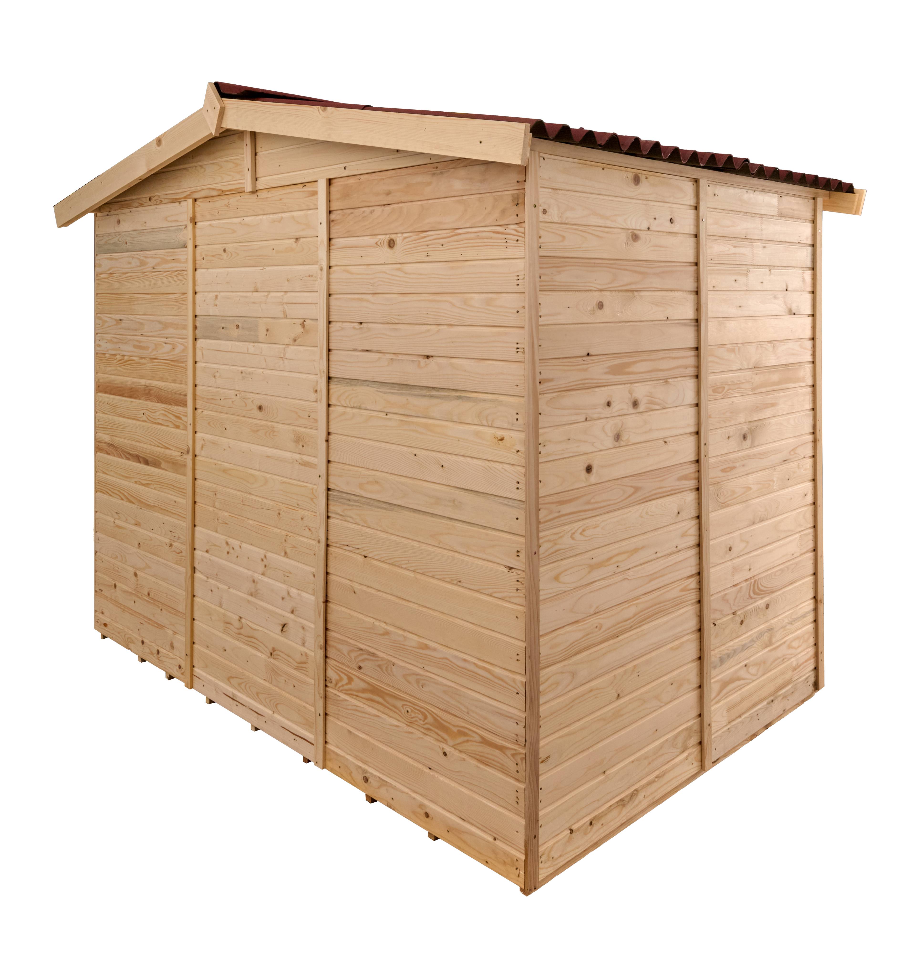 Habrita - Abri Panneau bois massif avec plancher / 16 mm / surface extérieure abri : 5,04 m2 / toiture plaques ondulées plus grande longévité - Image 7