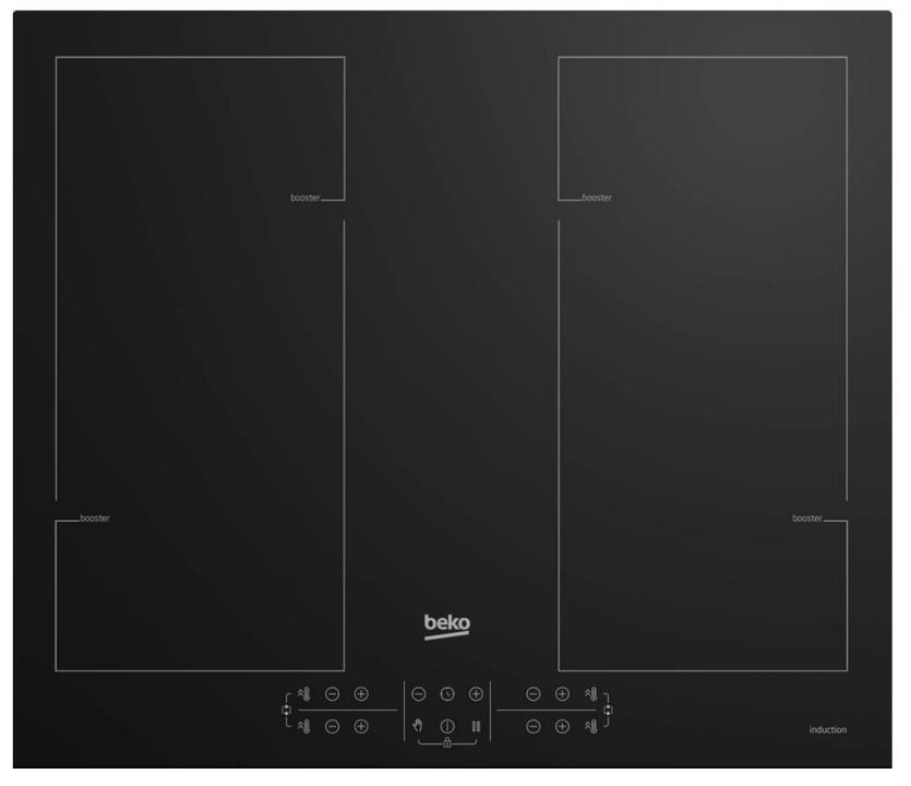 Beko - Table de cuisson à induction 60cm 4 feux 7200w noir HII64206F2MT Beko - Image 1