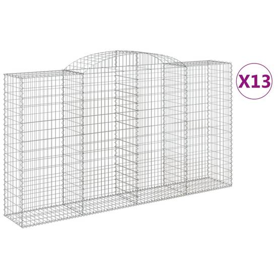 Vidaxl - Paniers à gabions arqués 13 pcs 300x50x160/180 cm fer galvanisé vidaXL 3146766 - Image 2