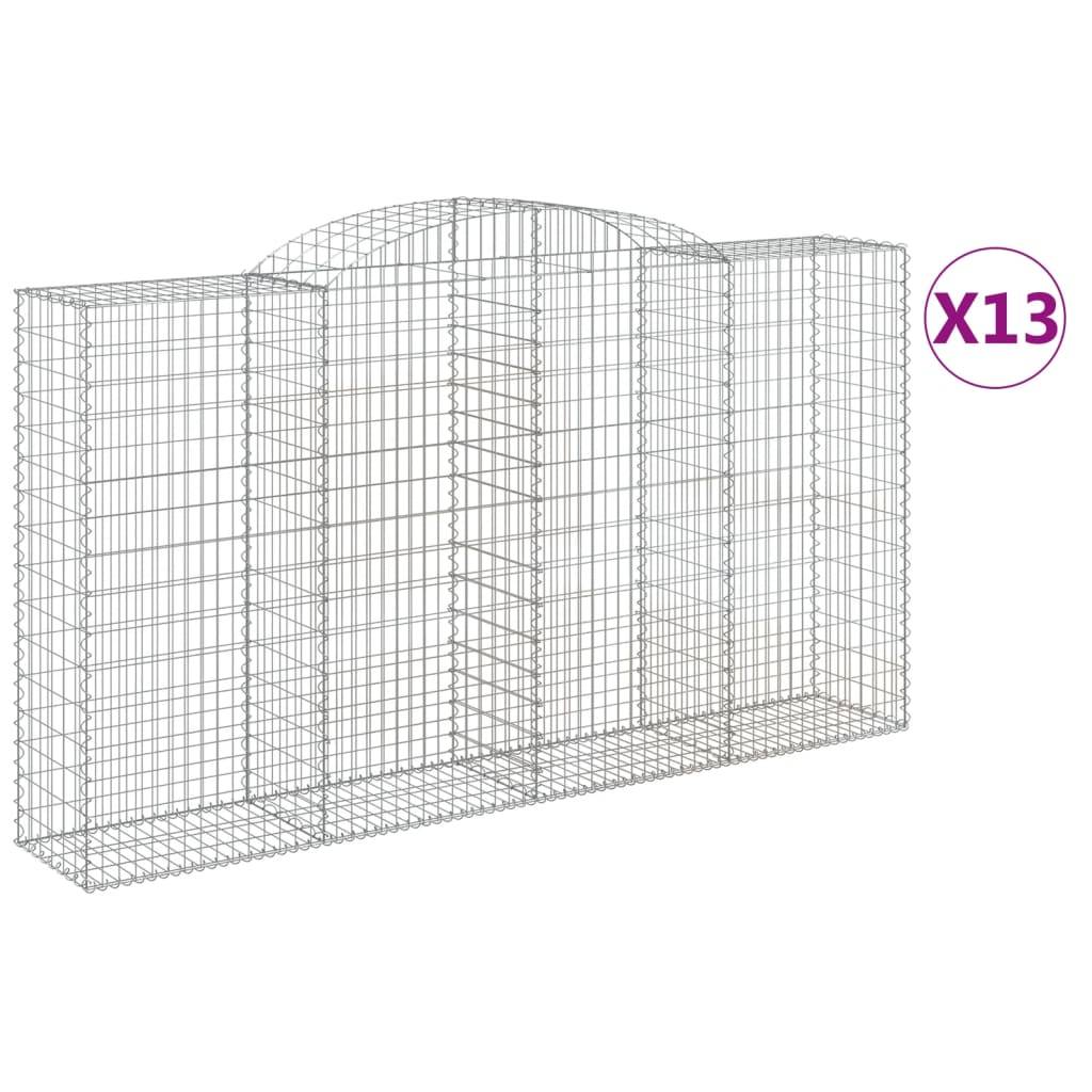 Vidaxl - Paniers à gabions arqués 13 pcs 300x50x160/180 cm fer galvanisé vidaXL 3146766 - Image 2