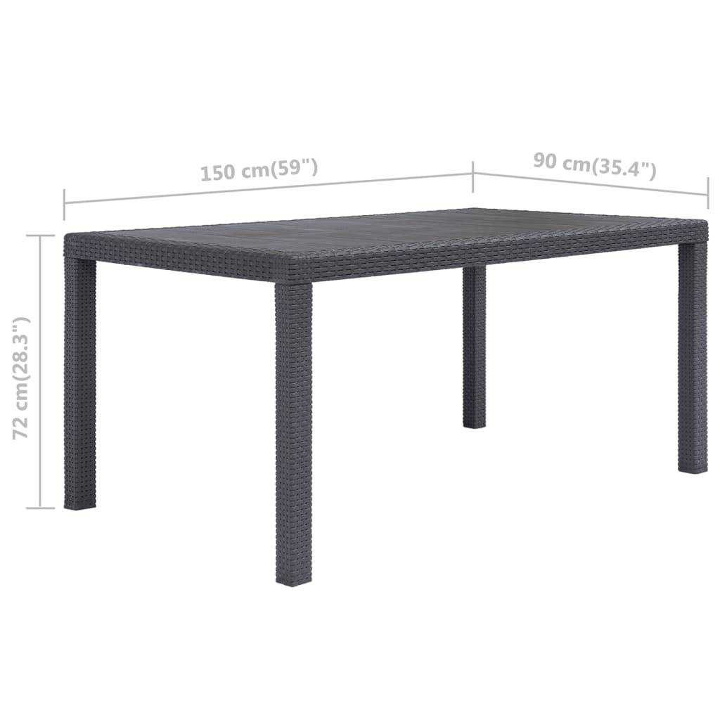Table de jardin Plastique Marron 150 x 90 x 72 cm - PANGIVO - Image 5