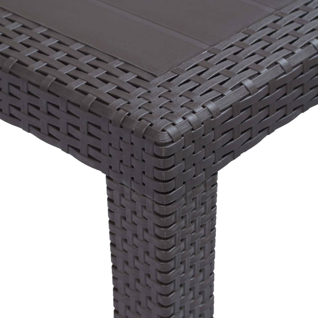 Table de jardin Plastique Marron 150 x 90 x 72 cm - PANGIVO - Image 3