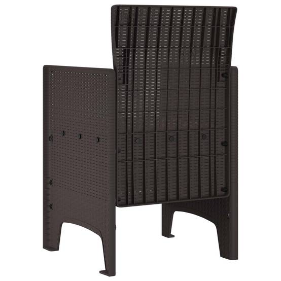 PANGIVO - Chaise de jardin polypropylène marron 53 x 49 x 85 cm, Poids :12.8kg - PANGIVO - Image 5