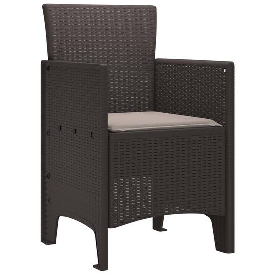 PANGIVO - Chaise de jardin polypropylène marron 53 x 49 x 85 cm, Poids :12.8kg - PANGIVO - Image 2