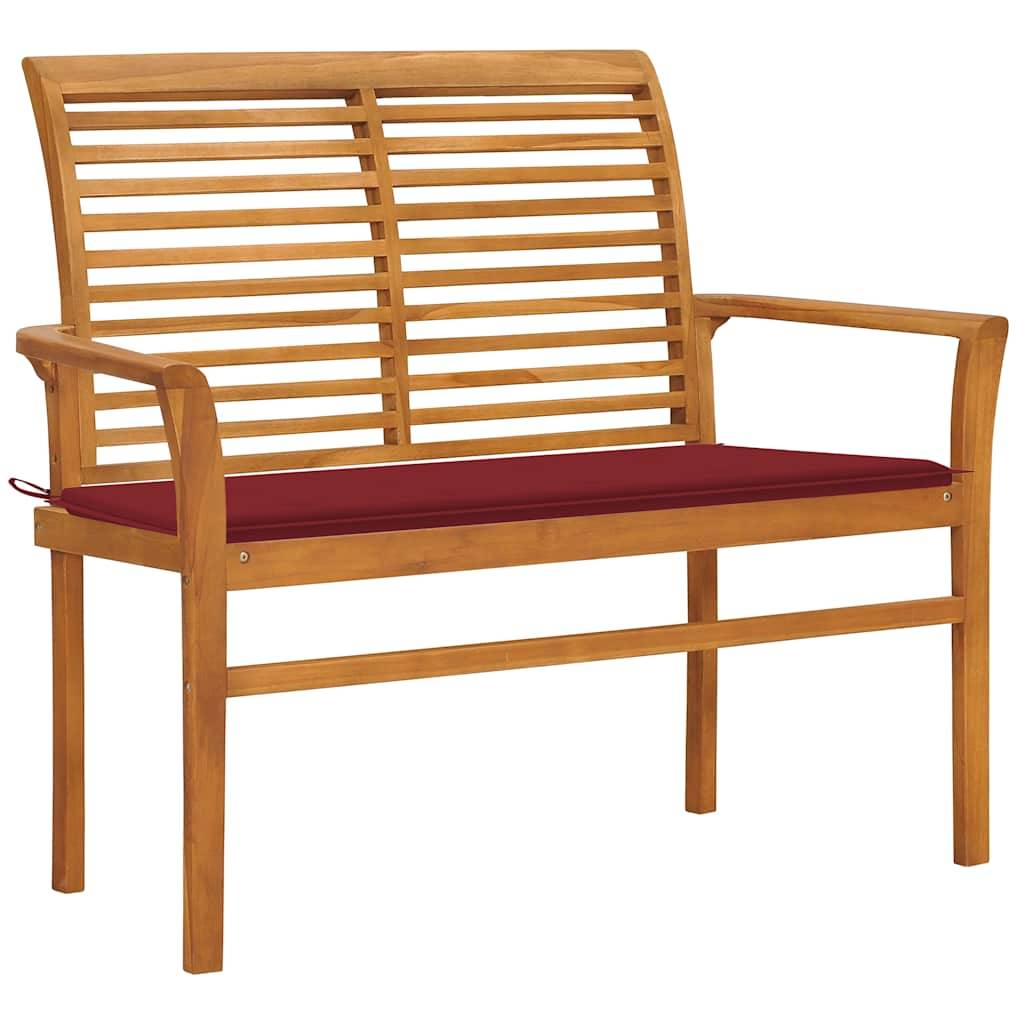 PANGIVO - Banc de jardin teck massif rouge bordeaux 112 x 55 x 94 cm - PANGIVO