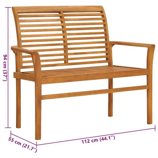 PANGIVO - Banc de jardin teck massif rouge bordeaux 112 x 55 x 94 cm - PANGIVO - Image 8