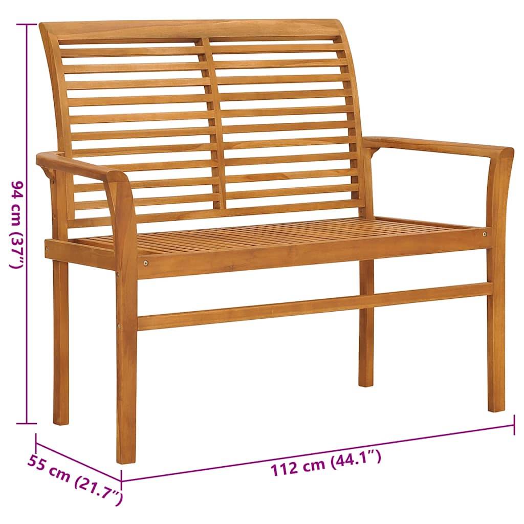 PANGIVO - Banc de jardin teck massif rouge bordeaux 112 x 55 x 94 cm - PANGIVO - Image 8