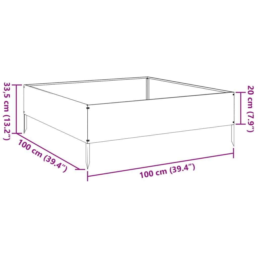 Prolenta Premium - Jardinière acier argent 100 x 100 x 33,5 cm - Prolenta premium p342.8 - Image 10