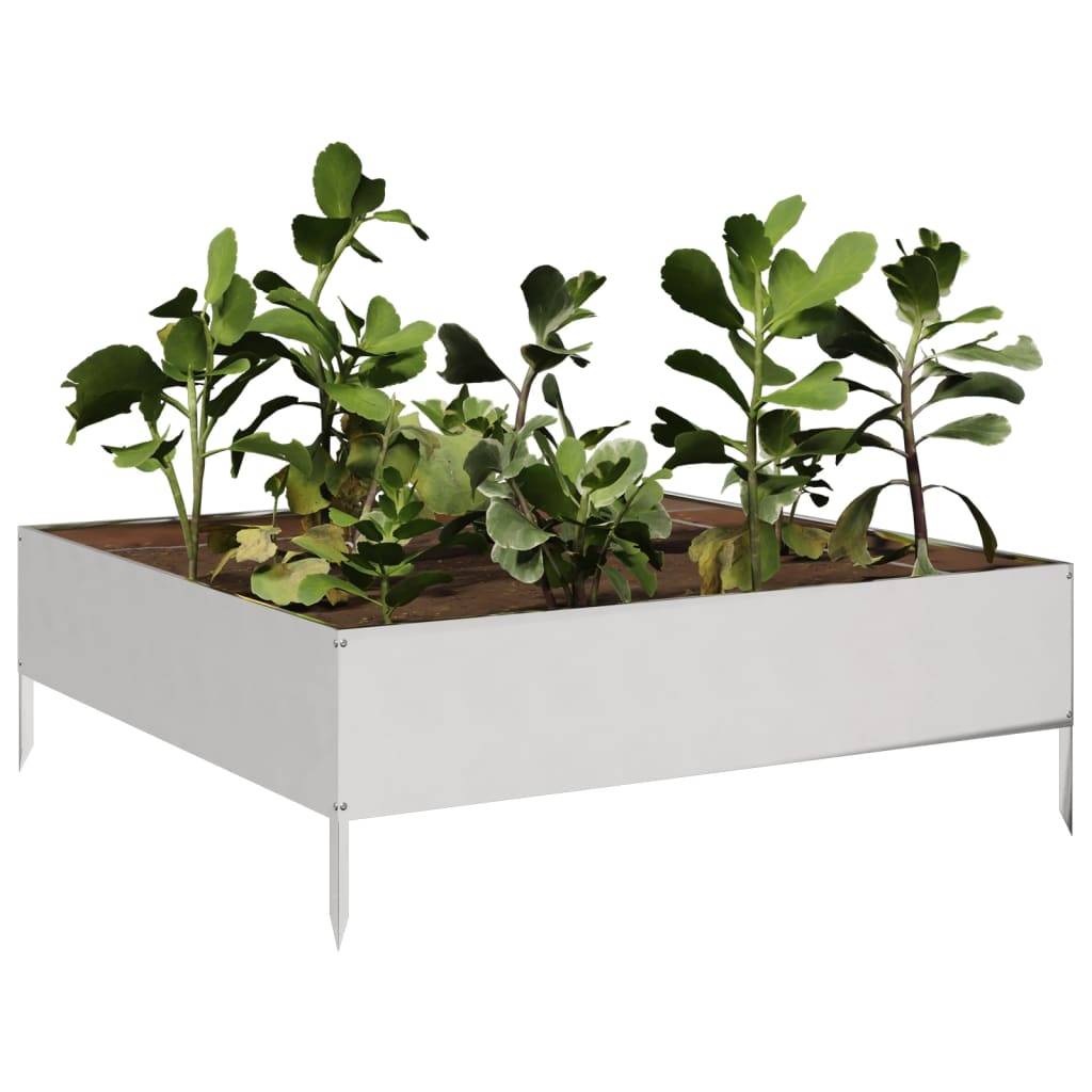 Prolenta Premium - Jardinière acier argent 100 x 100 x 33,5 cm - Prolenta premium p342.8 - Image 3