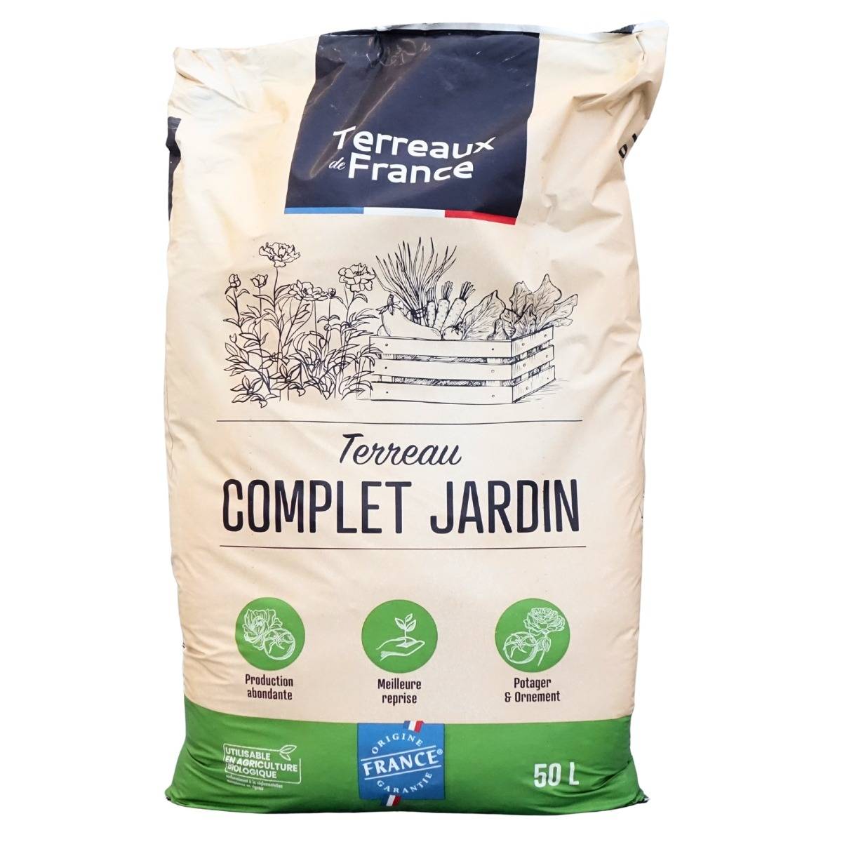 Promesse de Fleurs - Terreau Complet Jardin formule Pro Terreaux de France UAB Sac 50L