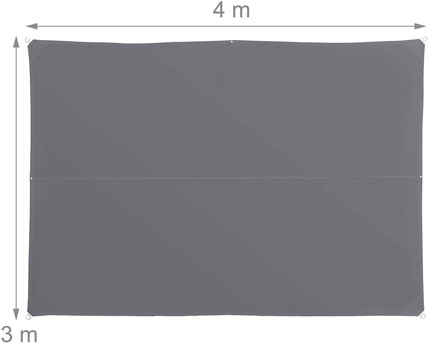 Helloshop26 - Voile d'ombrage rectangle 4 x 6 m gris - Image 2