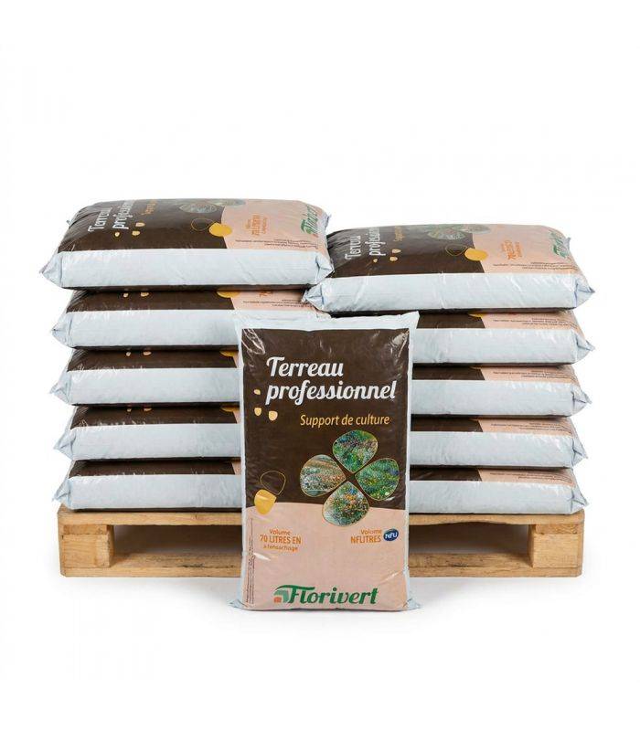 Florivert - Palette de 10 sacs de 70 l de terreau prêt à l'emploi Fleurissement PAE Florivert NEG01617-10x70 - Image 3
