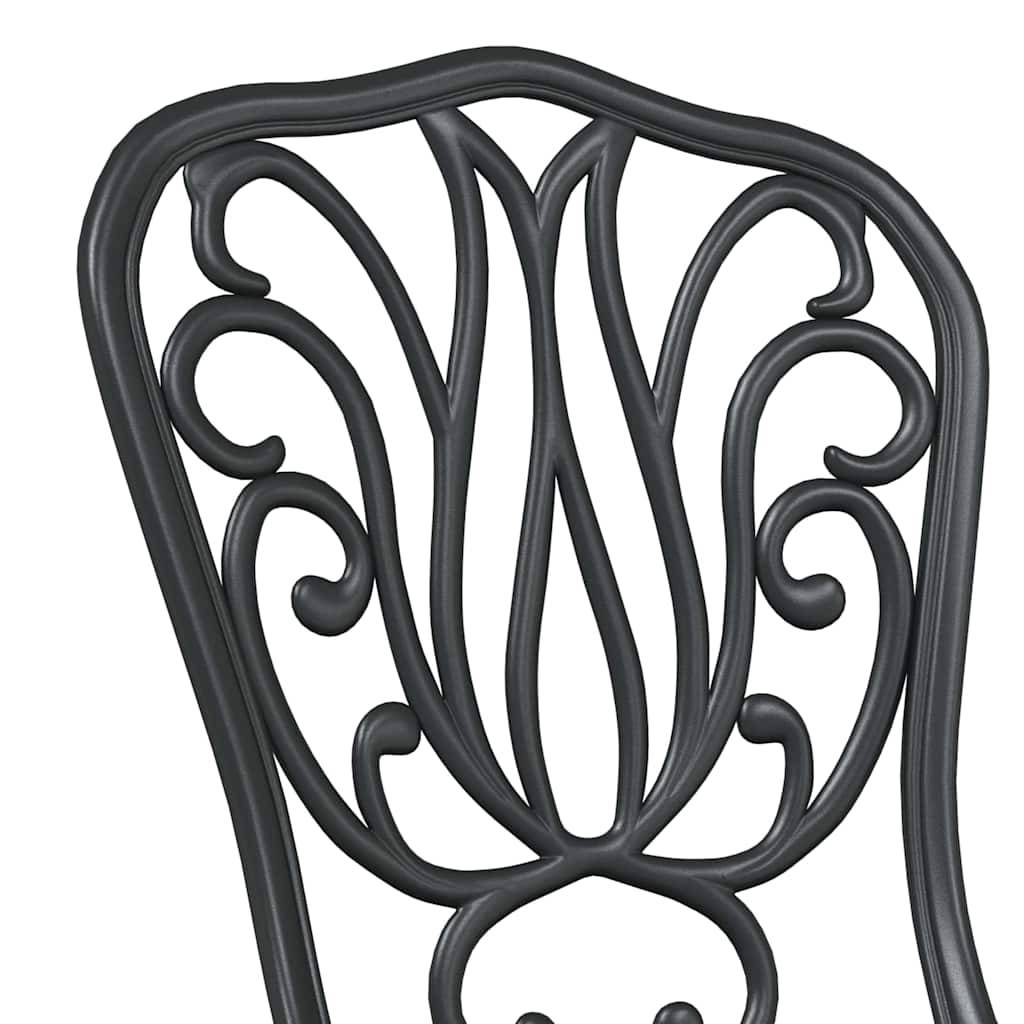 Vidaxl - Ensemble bistro de jardin 3 pcs-Salons de jardin Noir Aluminium 695023 - Image 9