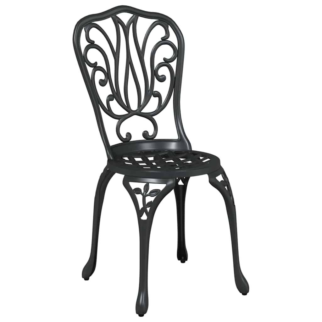 Vidaxl - Ensemble bistro de jardin 3 pcs-Salons de jardin Noir Aluminium 695023 - Image 4