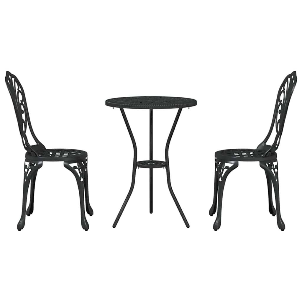 Vidaxl - Ensemble bistro de jardin 3 pcs-Salons de jardin Noir Aluminium 695023 - Image 6