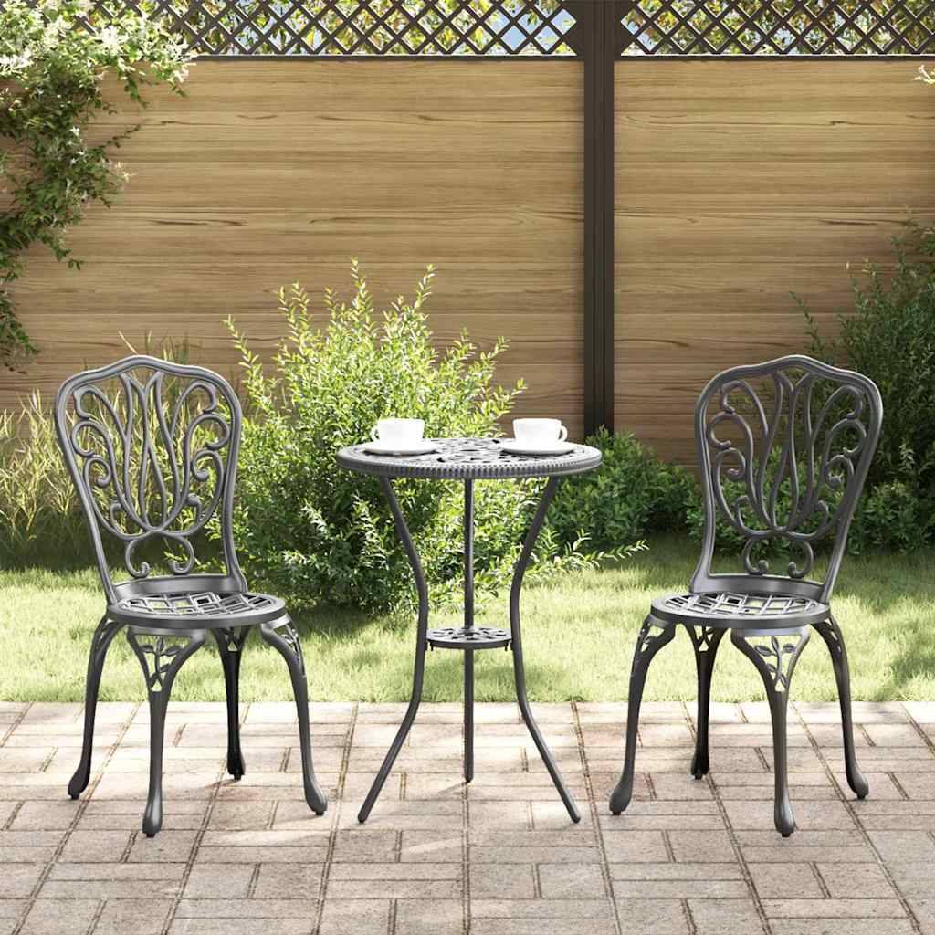 Vidaxl - Ensemble bistro de jardin 3 pcs-Salons de jardin Noir Aluminium 695023 - Image 1