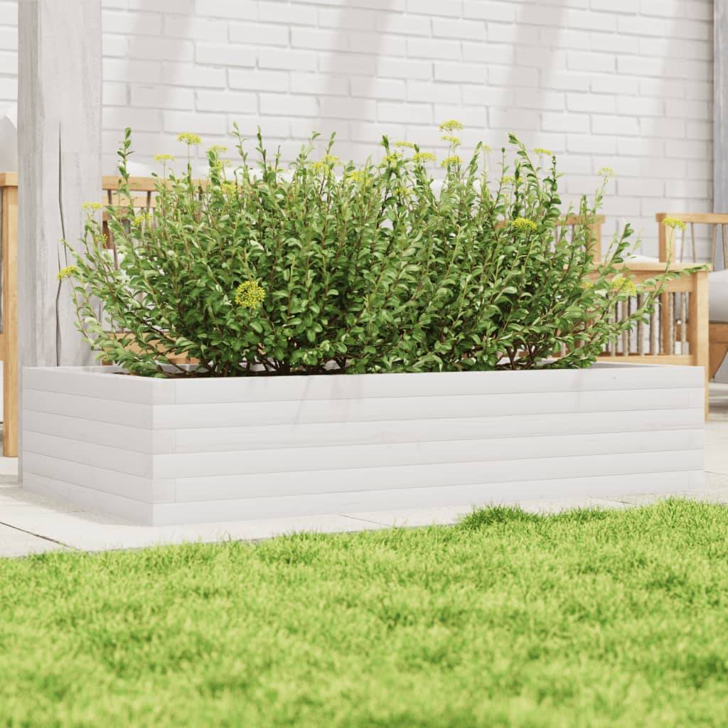 Jardinière blanc 100x100x49,5 cm bois de pin massif | Leroy Merlin