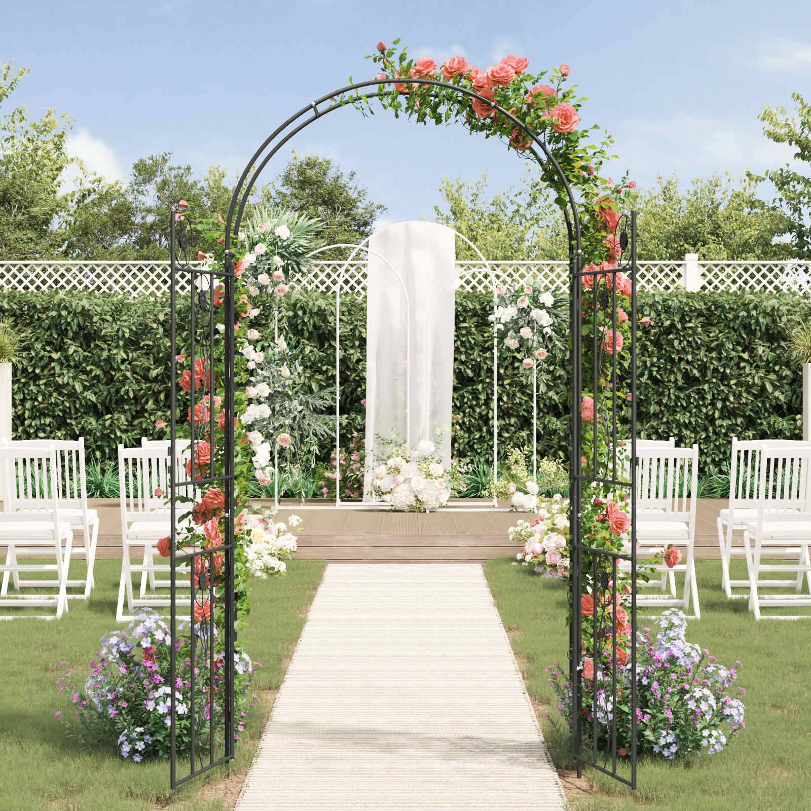 Relaxdays Arcade De Rosiers En Métal Vert Foncé 205 X 202 X 52 Cm - Arche Plantes Grimpantes