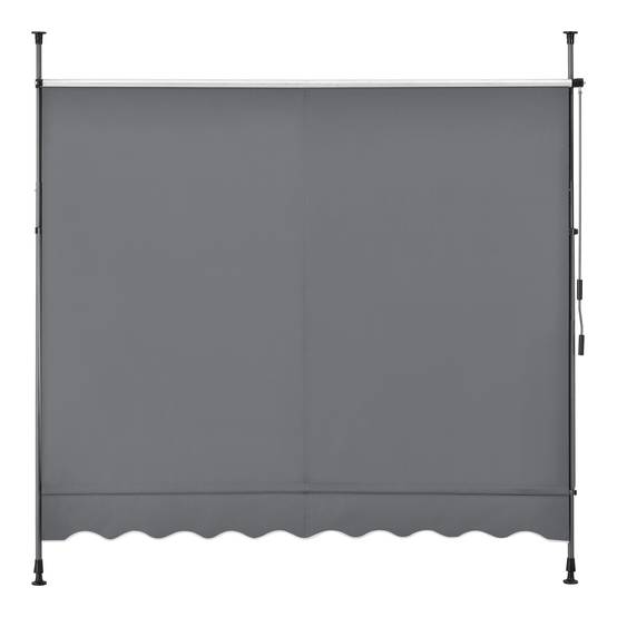 Store banne téléscopique acier polyester 250 x 120 x 200-300 cm gris ardoise - Image 4