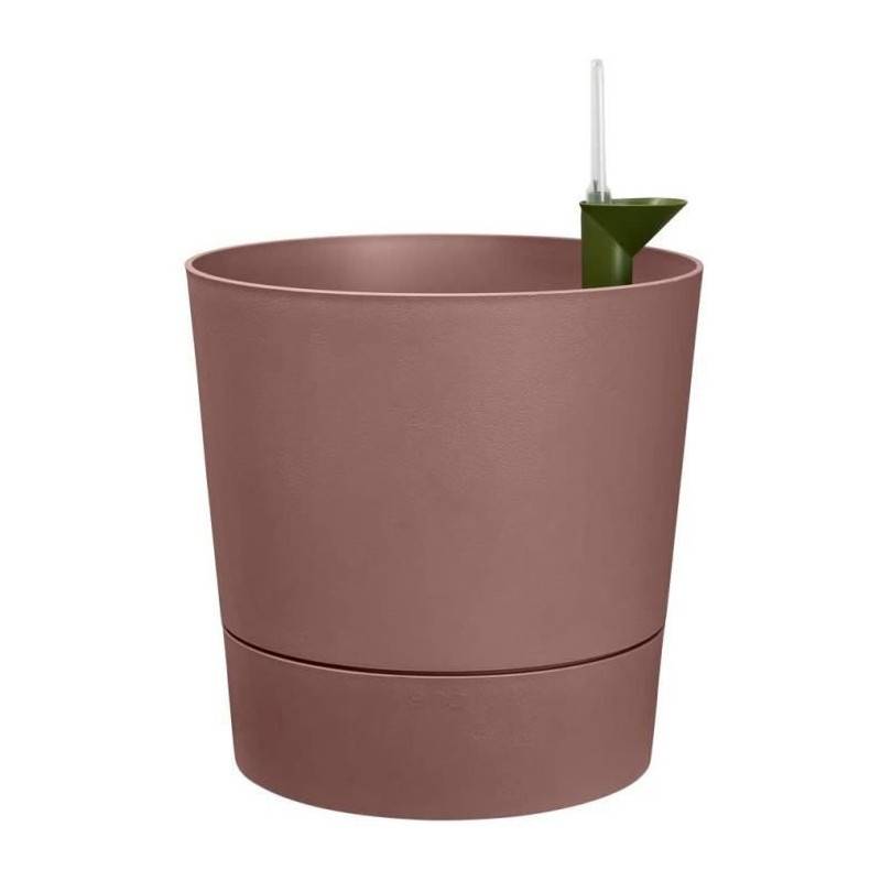 Elho - Pot De Fleurs Rond Greensense Aqua Care - Plastique Réservoir - Avec Roulettes - ø30 - Brun Argile - Image 2