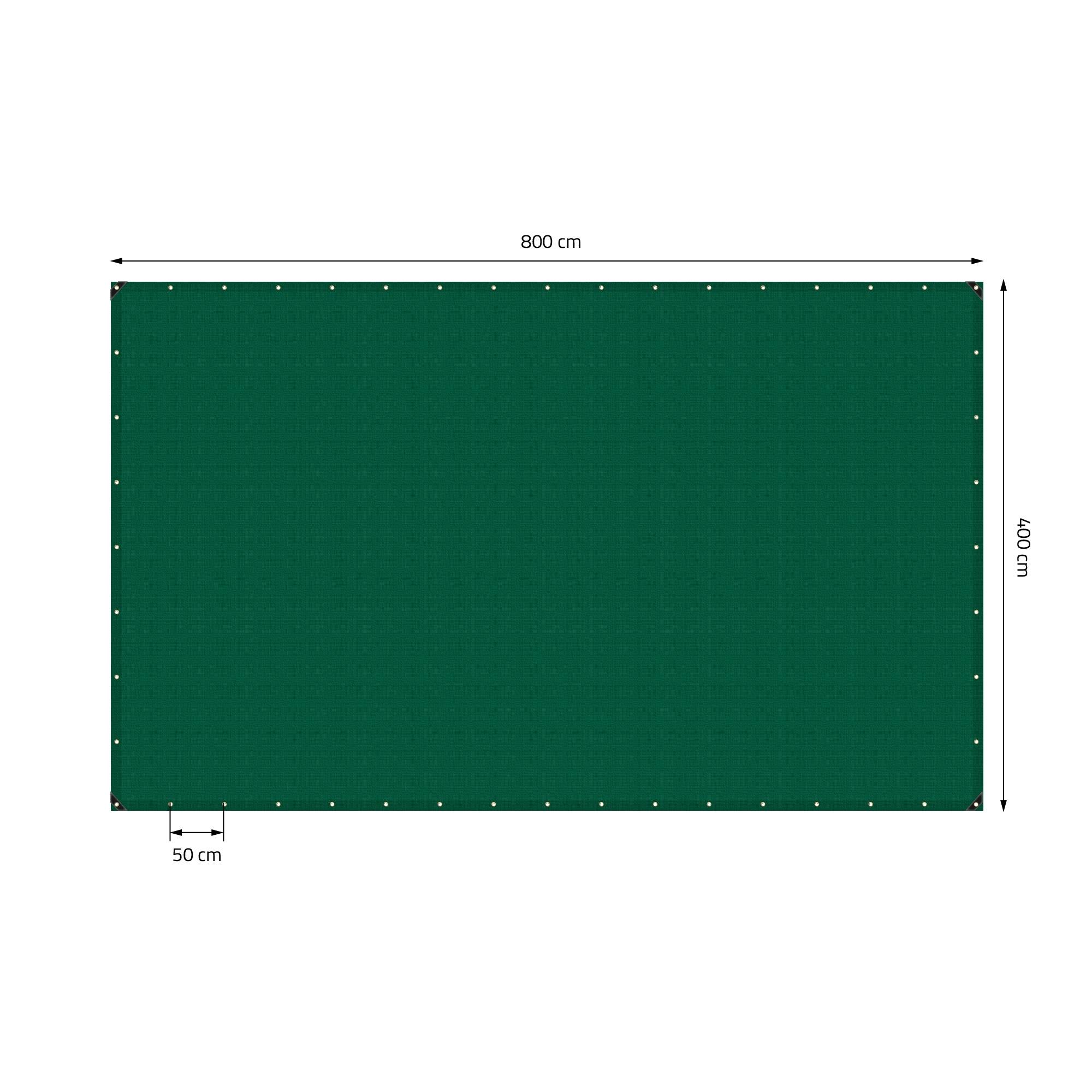 Ecd-Germany - Bâche de Protection Premium avec Œillets + 10 Crochets, 4x8m 32m², 650g/m², Vert, Tissu PVC, Indéchirable, Imperméable - Image 5