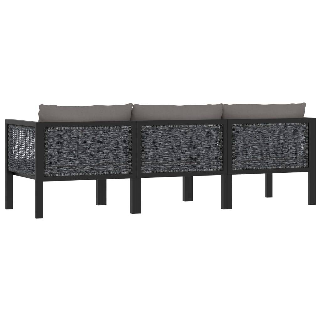 ComfortXL - Canapé Extérieur 3 Places Poly Rotin Anthracite Durable avec Coussins Épais pour Salon de Jardin et Terrasse Spacieuse – ComfortXL Outdoor Living - Image 3