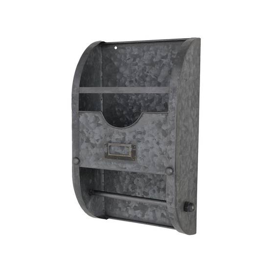 Etagère murale avec dérouleur en métal gris 35 x 20 x 10 cm Chemin de campagne - Image 1