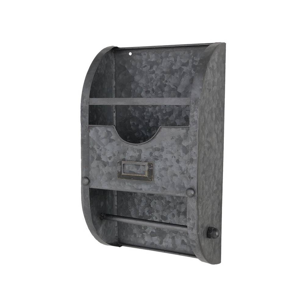Etagère murale avec dérouleur en métal gris 35 x 20 x 10 cm Chemin de campagne - Image 1