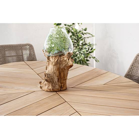 Autre - Table à manger de jardin ovale en teck et métal L240 - CAP FERRET - Image 6