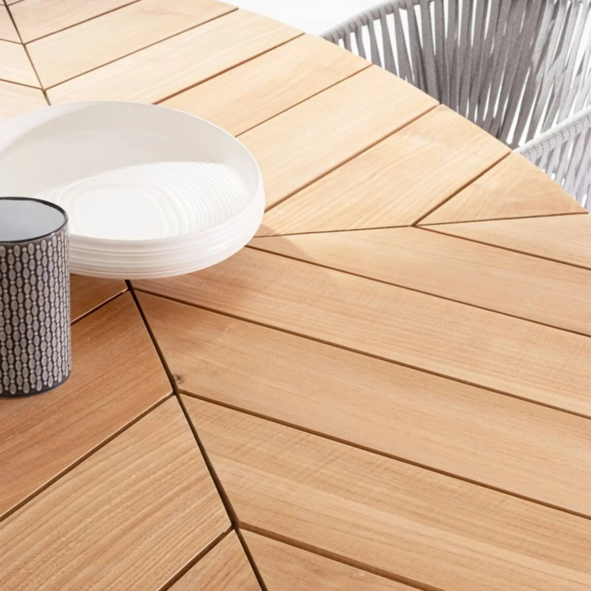 Autre - Table à manger de jardin ovale en teck et métal L240 - CAP FERRET - Image 8